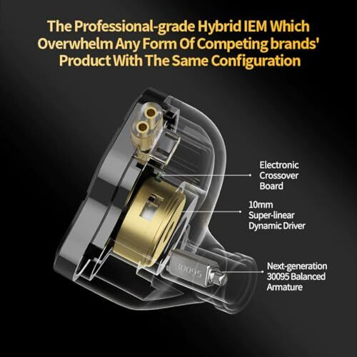 Concept Kart Kz Zsn Pro 2 Wired Iem Earphone With Mic,Hybrid 10Mm Super-Linear Dynamic Driver+Upgraded 30095 Balanced Armature In Ear Monitor,0.75Mm Detachable Cable,3.5Mm Plug For Audiophiles