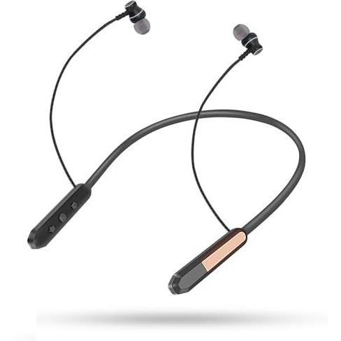Jgd Boom J6 Bluetooth Earphones With 13Mm Drivers, Rich Music Experience, 25 Hours Playtime, Type C Fast Charging, Neckband Earphones With Magnetic Earpiece,Voice Assistant And Mic (Gold)
