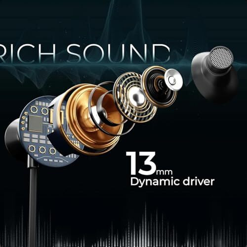 Jgd Boom J6 Bluetooth Earphones With 13Mm Drivers, Rich Music Experience, 25 Hours Playtime, Type C Fast Charging, Neckband Earphones With Magnetic Earpiece,Voice Assistant And Mic (Gold)