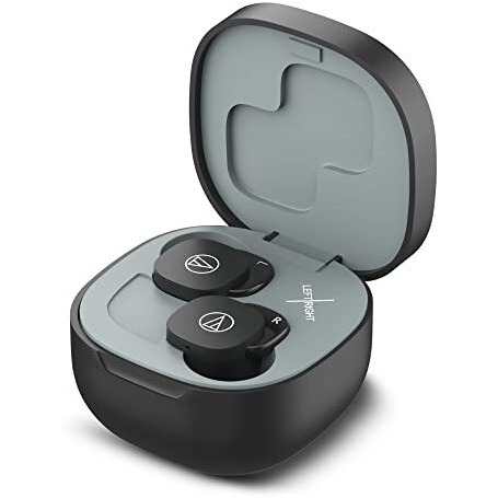 Audio-Technica Ath-Sq1Twbk Wireless Earbuds, 19.5 Hours Total Playtime, Ipx4 Splashproof, Touch Sensor Controls, Lightweight & Comfortable Design