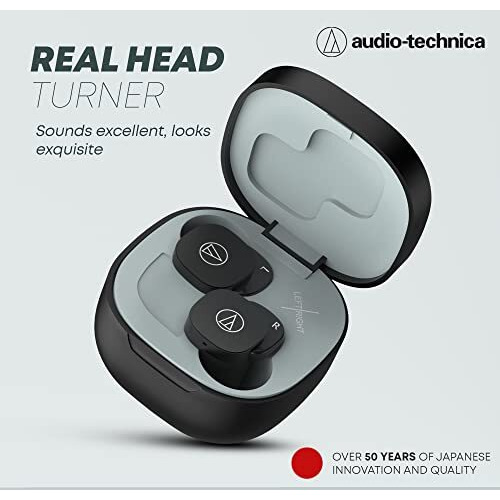 Audio-Technica Ath-Sq1Twbk Wireless Earbuds, 19.5 Hours Total Playtime, Ipx4 Splashproof, Touch Sensor Controls, Lightweight & Comfortable Design