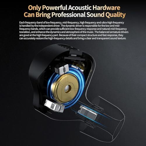 Kz Zs12 Pro X Wired Iem Earphone With Mic, Hybrid 10Mm 1Dd + 5 Balanced Armature Hifi In-Ear Monitor, Tuning Switch, 0.75Mm Detachable Cable, 3.5Mm Plug For Audiophiles & Musician (Tuning)