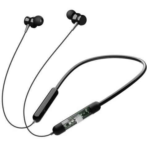 Jgd Premium Gt Neckband Exclusive Transparent Design, 4 Voice Modes For Calls, 25 Hrs Playtime, Smart Voice Assistance, Hd Sound & Rich Bass, Bluetooth Earphones With Type C Fast Charging (Black)