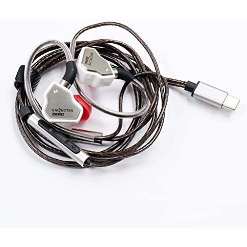 Concept Kart 7Hz Salnotes Zero Wired Iem Earphone, 10Mm Dynamic Driver|Metal Composite Diaphragm|Noise Isolation|In Ear Monitor Earbuds With Detachable Ofc Cable (White, Type C (Mic))
