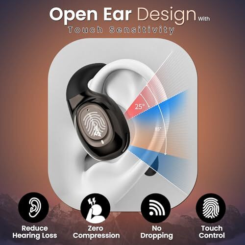 Wecool X3 Ows Open-Ear Wearable Stereo Bluetooth Earphones With Ear-Hook,Bt 5.3 True Wireless Earbuds For Running & Workouts With 24 Hours Long Battery Life,Ipx5 Waterproof,Touch Control-Open Ear
