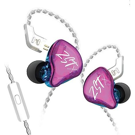 Concept Kart Kz Zst X Wired Iem Earphone With Mic, Hybrid Balance Armature With Dynamic (1Ba+1Dd) In-Ear Monitor Earbuds/Headphones With Detachable Cable For Musician Audiophile