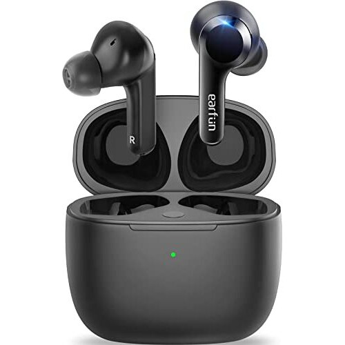 Earfun Air True Wireless In Ear Earbuds, [What Hi-Fi Awards] Bluetooth Earbuds With 4 Mics, Ipx7 Waterproof, Twsearbuds With Game Mode, Charging, Deep Bass, Usb-C Fast Charge, 35Hrs, Black