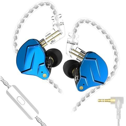 Concept Kart Kz Zsn Pro X In Ear Monitor Wired Earphone With Mic, 10Mm Hybrid Dynamic Driver Balanced Armature Iem Earbuds With Detachable 4-Core Silver-Plated Cable 3.5Mm Plug For Premium Sound