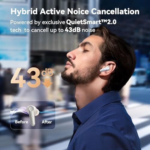 Earfun Air Pro 3 Noise Cancellation Earbuds 2023 Vgp Gold Award, Qualcomm Aptx Adaptive Sound, 6 Mics Cvc 8.0 Enc Wireless Earbuds, Bluetooth 5.3 Anc Earbuds Wireless (Oat White)