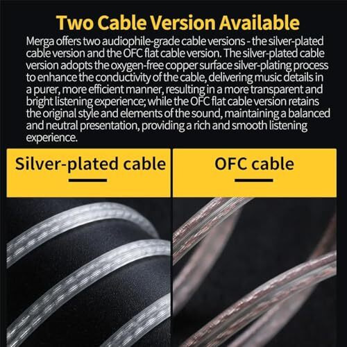 Kz Merga Iem Earphone With 3.5Mm, Hifi Dual Dynamic Driver Wired In-Ear Monitor With Ofc Detachable Cable, Transparent Resin Cover, Noise Isolation, Comfortable Fit