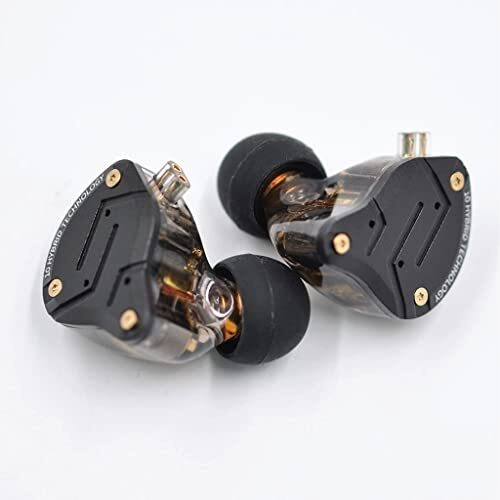 Kz Zs10 Pro In-Ear Monitor Earphone With Mic, Hybrid Driver Setup Iem (4 Balanced Armature+1 Dynamic Driver) 2Pin 0.75Mm Connector, Detachable Cable 3.5Mm Gold Plated Plug For Singers, Musician (Mic)