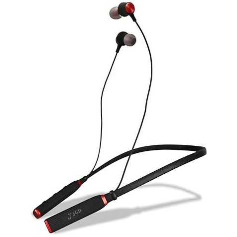 Jgd Boom J2 Bluetooth 5.0 Neckband With Up To 25 Hours Playtime And Hi-Fi Stereo Sound In Ear Neckband, Magnetic Earpiece,Voice Assistant With Mic (Red)