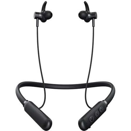 Ifast Neckband Earphone| Bluetooth 5.3 Wireless | Hi Fi Stereo Sound | Up To 30 Hours Music Playtime |Ipx5 Water And Sweat Proof | Magnetic Earbuds, Enc Noise Cancellation & Voice Assistance (Black)
