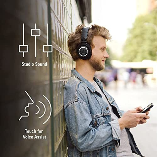 Audio-Technica Ath-M50Xbt2 Bluetooth Wireless Over Ear Headphones With Dual Mic, 45Mm Large-Aperture Drivers, 50-Hour Battery Life, Usb-C Fast Charging, Studio Sound, Dual Pairing- Black