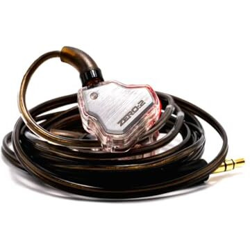 Concept Kart 7Hz X Crinacle Zero 2 In Ear Monitor Earphones, Updated 10Mm Dynamic Driver, Wired Iems, Gaming Earbuds, With Ofc Cable For Musician (Silver, Mic)