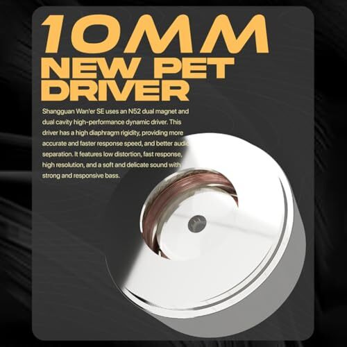 Concept Kart Tangzu Wan'Er S.G Studio Edition Iem Earphone, 10Mm Pet Dynamic Driver With N52 Dual Magnets In Ear Monitor, Detachable 2Pin Ofc Braided Cable, 3.5Mm Plug For Audiophiles & Musicians