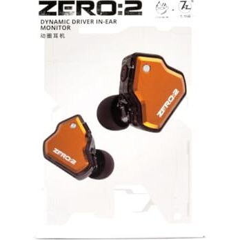 Concept Kart 7Hz X Crinacle Zero 2 In Ear Monitor, Updated 10Mm Dynamic Driver Iem, Wired Earbuds Earphones, Gaming Earbuds, With Ofc Iem Cable For Musician (Orange, Mic)