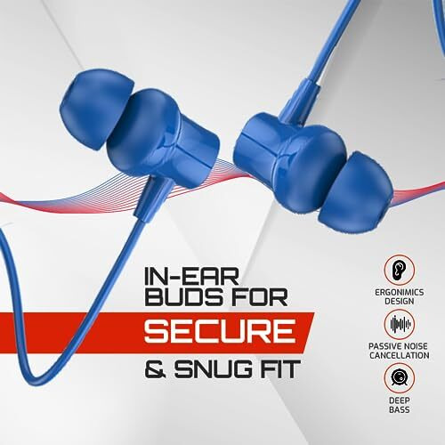 Bell Blbhs123 Bluetooth Wireless Neckband In Ear Earphone Headset With Deep Bass, 30H Play Time Stereo Sound With Magnetic Earbuds & Passive Noise Cancellation Neckband