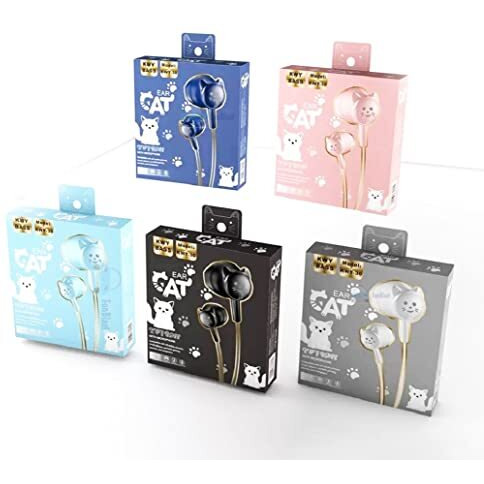 Funblast Earphone For Kids  Colorful Cat Design Earphone For Girls, Stylish Stereo Earphones Wired With Mic For Girls/Boys, Earphone For Gaming, Best Gifts For Birthday