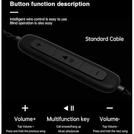 Nd Venus In-Ear Monitor Earphone With Mic, Dynamic Driver Hifi N52 Rubidium Magnet Diaphragm Wired Iem, 0.75Mm 2Pin Connector, Detachable Ofc Cable, 3.5Mm Jack (3.5Mm With Mic (Blue)