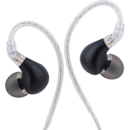 Blon Bl03 Ii Iem With Mic, 10Mm Carbon Diaphragm Dynamic Driver For Hi-Res Audio, Silver Plated Oxygen-Free Copper Cable, Wired Hifi Iem With 2Pins Detachable Cable Wired Earphone