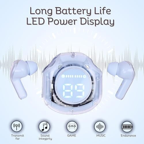 Duotronix Tws Earbuds | Ear Comfortable, Noice Cancellation | 20 Hrs Long Battery Life With Type C Fast Display Charging | Hifi Sound Technology | Low Latency Gaming Tws Buetooth 5.3| 1 Year Warranty