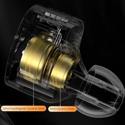 Kz Castor Wired Iem In-Ear Headphones With Mic |Dual Dynamic Driver In Ear Monitor, 4 Tuning Switches Iem,2Pin Detachable Cable (Harman Target With Mic)