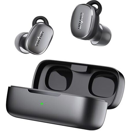 Earfun Free Pro 3 Noise Cancellation Earbuds, Hi-Res Audio Wireless Certification, Snapdragon Sound, Qualcomm AptxAdaptive, 6 Mics Enc, Cozy Fit Tws Earbuds Bluetooth Wireless, Multipoint,Brown Black