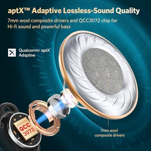 Earfun Free Pro 3 Noise Cancellation Earbuds, Hi-Res Audio Wireless Certification, Snapdragon Sound, Qualcomm AptxAdaptive, 6 Mics Enc, Cozy Fit Tws Earbuds Bluetooth Wireless, Multipoint,Brown Black