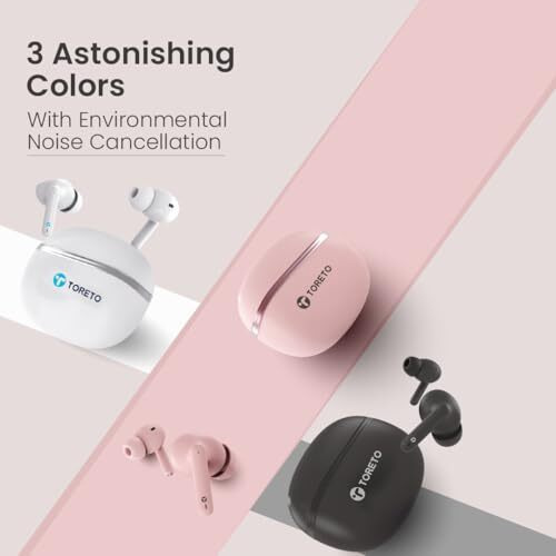 Toreto Air Sync Tws Wireless Earbuds Quad Mic Enc,With 40H Playtime Bluetooth V5.3 Low Latency Mode 12Mm Drivers Rapid Charge Ipx5 Smart Touch Controls