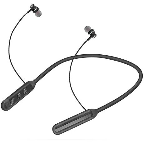 Jgd Boom J5 Bluetooth Earphones With 13Mm Drivers, Rich Music Experience, 20 Hours Playtime, Type C Fast Charging, Neckband Earphones With Magnetic Earpiece,Voice Assistant And Mic (Black)