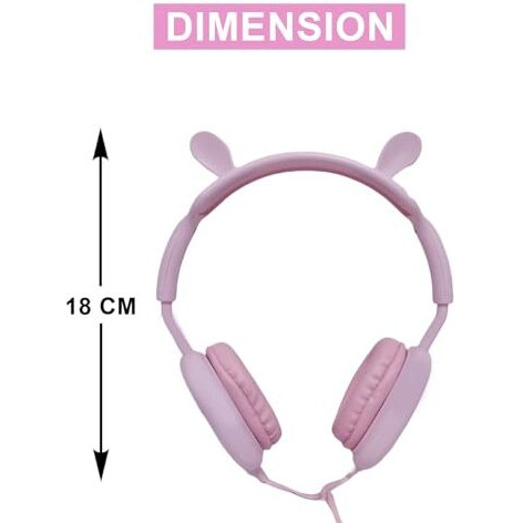 Funblast Earphone For Kids - Cute Rabbit Wired Earphone, Headphones For Kids Girls Gifts Headphone For Smartphone, Gaming Headphone, Stereo Earphone, Stylish Headphones For Girls/Boys (Bunny)