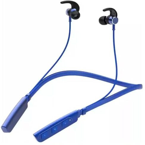 Bouncefit 295 Wireless Blutooth Neckband, 35Hrs Battery, Fast Charge, Ipx7, Dual Pairing, Low Latency, Magnetic Earbuds, Noise Cancellation, With Mic Earphones (Blue)