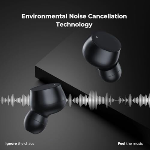 Crossloop Bliss Podz True Wireless Earbuds With Mic, Touch Control, Range 10M, Bluetooth 5.3, Play Time 12  60 Hrs, Voice Assistant, Auto Pairing, Ipx3, Long Standby Time, Type C Charging. (Black)
