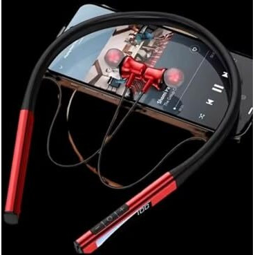 Ifast Digital Display Bluetooth 5.4 Wireless Neckband Earphone With Mic | Up To 100 Hours Music Playtime |Noise Cancellation, Voice Assistance, Dual Pairing [ Red ]