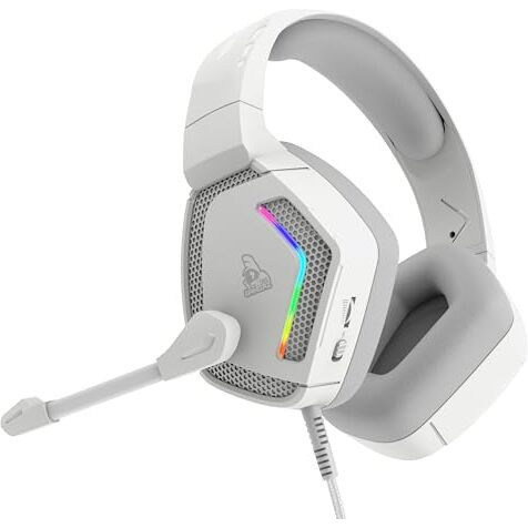 Tag Gamerz Victor Rgb White Over-Ear Gaming Headphone Headset | Soft Ear Cups | 50Mm Driver| 3.5Mm Audio | 7 Color Breathing Rgb With Usb | 2M Braided Cable | Adjustable Mic For Calling | Mute Button