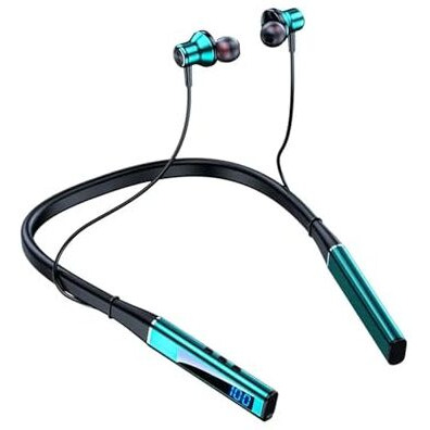 Ifast Digital Display Bluetooth 5.4 Wireless Neckband Earphone With Mic | Up To 100 Hours Music Playtime |Noise Cancellation, Voice Assistance, Dual Pairing [ Blue ]