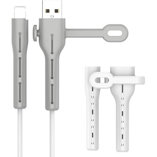 Shreesamp Earphones, Laptop, Mobile Charging Silicone Cable Cord Saver Protector For Management Organizer Protective, Flexible Usb Wire Winder Cables With Multicolour (10X5X2 Cm Pack Of 2)