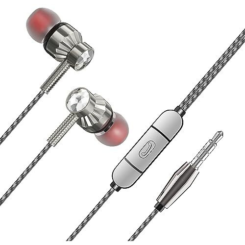 Modishombre Extra Bass Earphone With Mic,Ultra Tune 3.5Mm Jack Super Bass Light Weight Comfortable Wear Hd Voice Stereo For All Android 3.5Mm Smartphone,Tab,Laptop,Desktop,Car Stereo