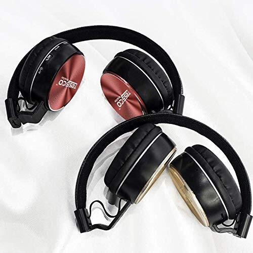 Tessco (Bh-390) Stereo Wireless Bluetooth Headphones Over The Ear, Lightweight Design, 360 Surround Sound Hifi (Red)