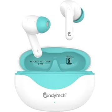Candytech Vibe Tws With 13Mm Dynamic Sound Driver & Signature Sound & True Bass,30 Hrs Playtime, Touch Controls, Google & Siri Assistant Type C Fast Charging(White)