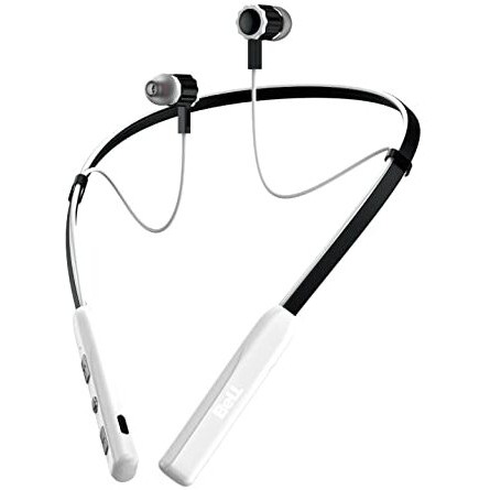 Bell Blbhs055 Voice Assistant Bluetooth Wireless In Ear Earphone Headset With Super Deep Bass & Mic, 50H Play Time, Stereo Headset & Magnetic Earbuds With Passive Noise Cancellation Neckband (White)