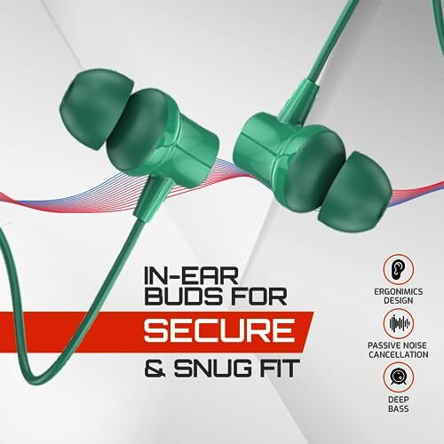 Bell Blbhs123 Bluetooth Wireless Neckband In Ear Earphone Headset With Deep Bass, 30H Play Time Stereo Sound With Magnetic Earbuds & Passive Noise Cancellation Neckband