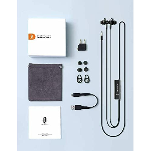 Texas Elements Tt-Ep002 Active Noise Cancelling Wired Earbuds In Ear Stereo Awareness Monitor Remote Earphones Wired Headset Black