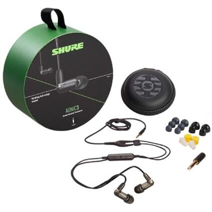 Shure Aonic 3 Wired Sound Isolating Earbuds, Clear Sound, Single Driver With Bassport, Secure In-Ear Fit, Detachable Cable, Durable Quality, Compatible With Apple & Android Devices - Black