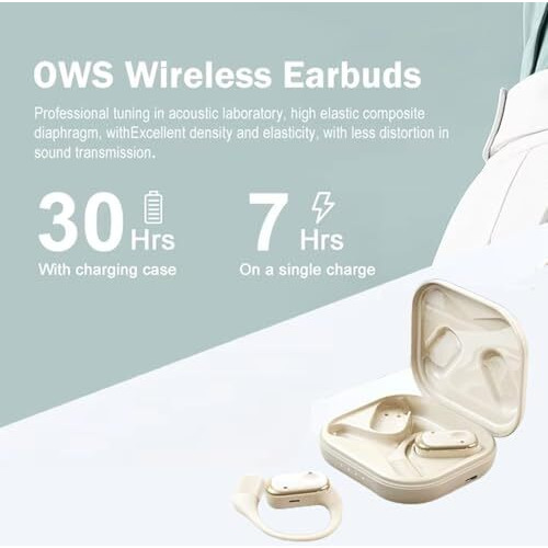 True Wireless Stereo In Ear Earbuds With Environmental Noise Cancellation | Low Latency Gaming | Type-C Fast Charging | 30 Hours Long Playtime Charging Case | Bluetooth 5.3 Earbuds Tws[ Beige ]