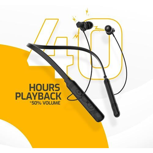 Bell Blbhs162 Bluetooth Wireless Neckband In Ear Earphone Headset With Deep Bass, 40H Play Time Stereo Sound With Magnetic Earbuds & Passive Noise Cancellation Neckband