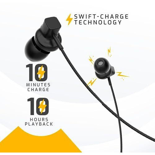 Bell Blbhs162 Bluetooth Wireless Neckband In Ear Earphone Headset With Deep Bass, 40H Play Time Stereo Sound With Magnetic Earbuds & Passive Noise Cancellation Neckband