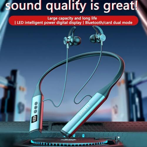 Ifast Digital Display Bluetooth 5.4 Wireless Neckband Earphone With Mic | Up To 50 Hours Music Playtime |Noise Cancellation, Voice Assistance, Dual Pairing [ Black ]