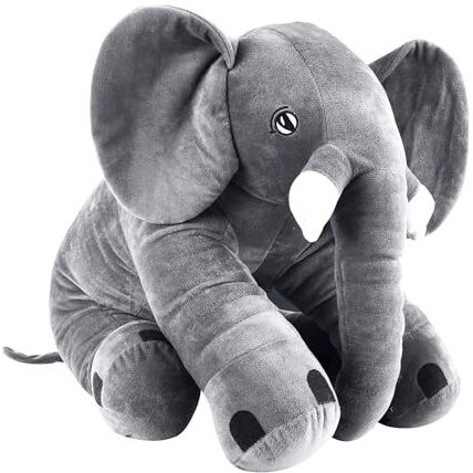 Dearjoy Big Size Fibre Filled Stuffed Animal Elephant Soft Toy For Kids Of Plush Hugging Soft Toy For Kids Boy Girl Birthday Gift (3 Years+, 60 Cm, Grey Color)